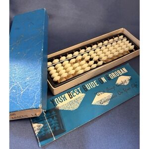 Vintage Soroban 13 Row Abacus Japan Teaching Tool with Instruction Book 67-8486